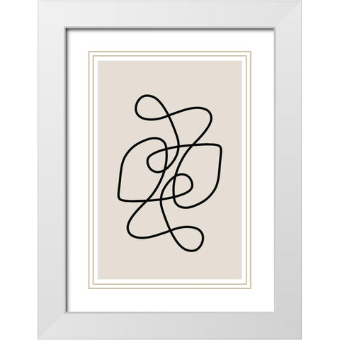 Line Art White Modern Wood Framed Art Print with Double Matting by The Miuus Studio