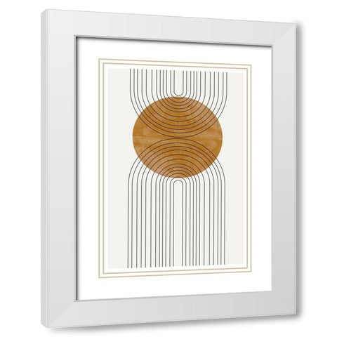 Abstract Flow White Modern Wood Framed Art Print with Double Matting by The Miuus Studio