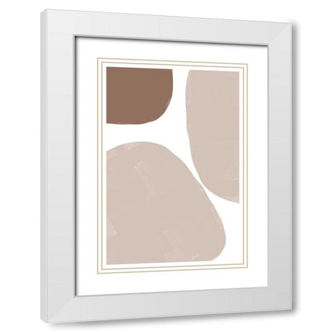 Soft Composition No4. White Modern Wood Framed Art Print with Double Matting by The Miuus Studio