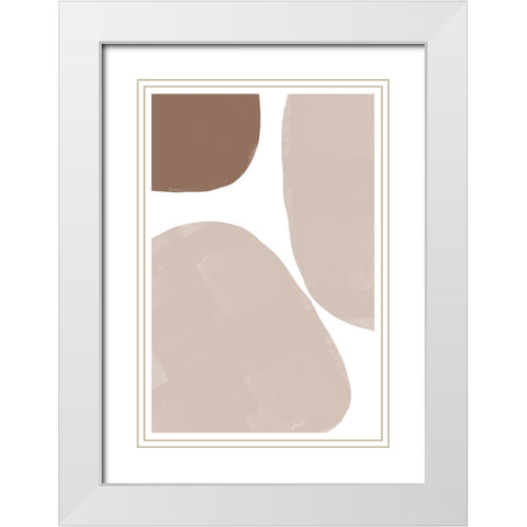 Soft Composition No4. White Modern Wood Framed Art Print with Double Matting by The Miuus Studio