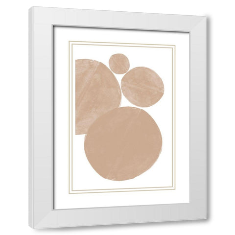 Soft Composition No5. White Modern Wood Framed Art Print with Double Matting by The Miuus Studio