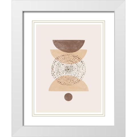 Boho No2. White Modern Wood Framed Art Print with Double Matting by The Miuus Studio