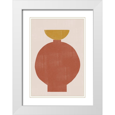 Vase No2. White Modern Wood Framed Art Print with Double Matting by The Miuus Studio