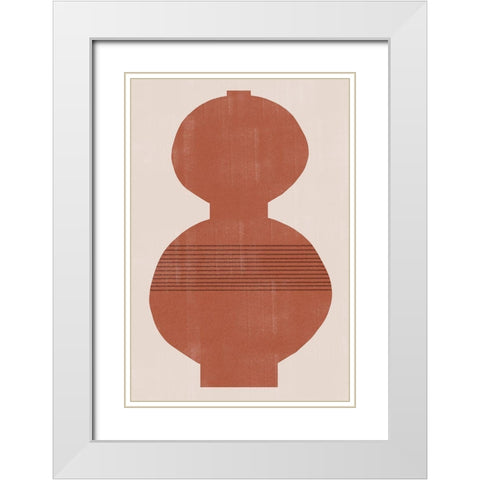 Vase No3. White Modern Wood Framed Art Print with Double Matting by The Miuus Studio
