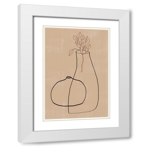 Vases No6. White Modern Wood Framed Art Print with Double Matting by The Miuus Studio