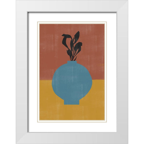 Vase No9. White Modern Wood Framed Art Print with Double Matting by The Miuus Studio