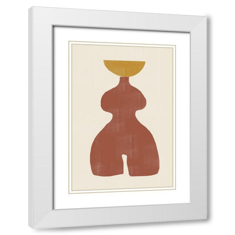Vase No11. White Modern Wood Framed Art Print with Double Matting by The Miuus Studio