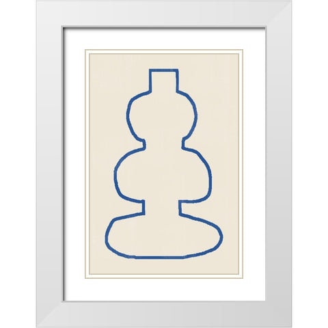 Vase No13. White Modern Wood Framed Art Print with Double Matting by The Miuus Studio