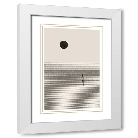 Nonconformist Move White Modern Wood Framed Art Print with Double Matting by The Miuus Studio