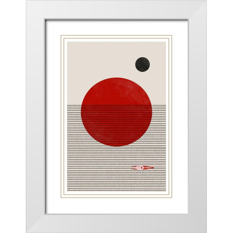Swimming To You White Modern Wood Framed Art Print with Double Matting by The Miuus Studio