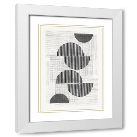 Retro Modern White Modern Wood Framed Art Print with Double Matting by The Miuus Studio