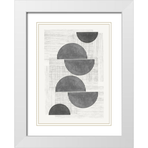 Retro Modern White Modern Wood Framed Art Print with Double Matting by The Miuus Studio