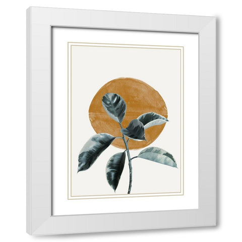 Sun and Ficus White Modern Wood Framed Art Print with Double Matting by The Miuus Studio