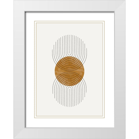 Moden Composition White Modern Wood Framed Art Print with Double Matting by The Miuus Studio
