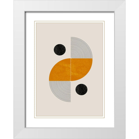 Retro Shape White Modern Wood Framed Art Print with Double Matting by The Miuus Studio