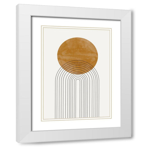 Abstract Flow No2. White Modern Wood Framed Art Print with Double Matting by The Miuus Studio