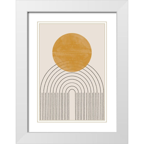 Arch Composition No4. White Modern Wood Framed Art Print with Double Matting by The Miuus Studio