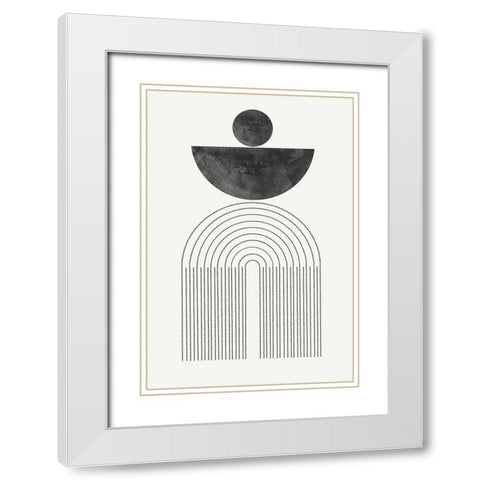 Arch Composition No6. White Modern Wood Framed Art Print with Double Matting by The Miuus Studio