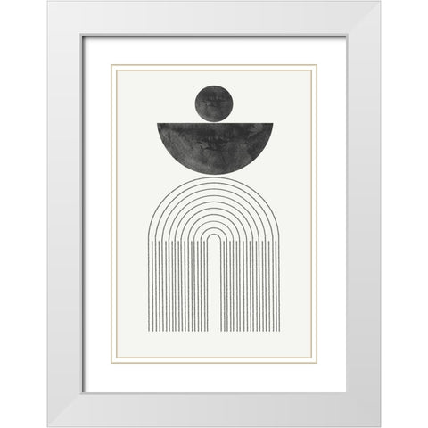 Arch Composition No6. White Modern Wood Framed Art Print with Double Matting by The Miuus Studio