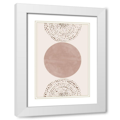 Boho White Modern Wood Framed Art Print with Double Matting by The Miuus Studio
