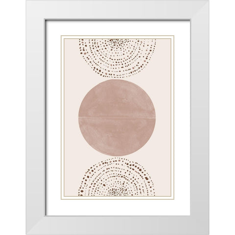 Boho White Modern Wood Framed Art Print with Double Matting by The Miuus Studio