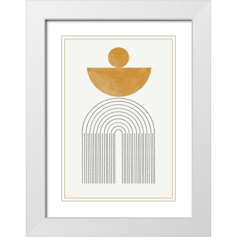 Arch Composition No7. White Modern Wood Framed Art Print with Double Matting by The Miuus Studio
