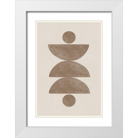 Boho Soft White Modern Wood Framed Art Print with Double Matting by The Miuus Studio