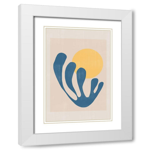 Modern Plant No1. White Modern Wood Framed Art Print with Double Matting by The Miuus Studio