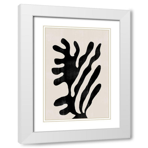 Abstract Plant No1. White Modern Wood Framed Art Print with Double Matting by The Miuus Studio