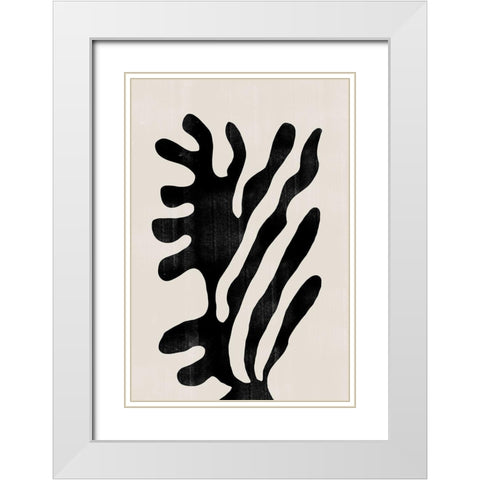 Abstract Plant No1. White Modern Wood Framed Art Print with Double Matting by The Miuus Studio