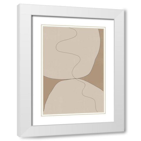 Beige Stones White Modern Wood Framed Art Print with Double Matting by The Miuus Studio