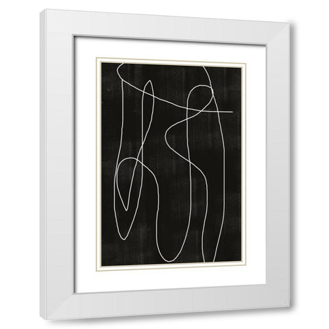 Abstract Line No2. White Modern Wood Framed Art Print with Double Matting by The Miuus Studio