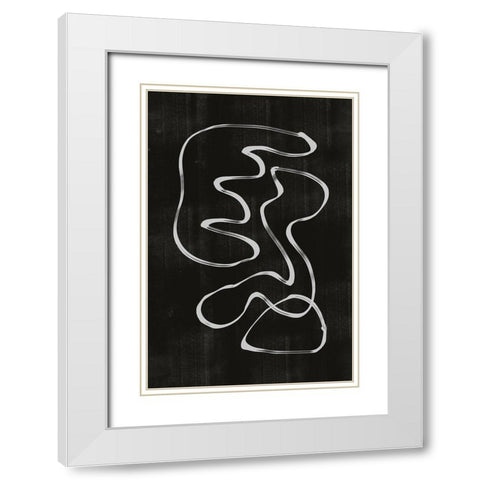 Abstract Line No3. White Modern Wood Framed Art Print with Double Matting by The Miuus Studio