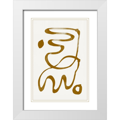 Abstract Line No6. White Modern Wood Framed Art Print with Double Matting by The Miuus Studio