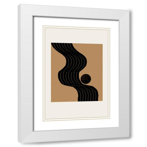 Composition I White Modern Wood Framed Art Print with Double Matting by The Miuus Studio