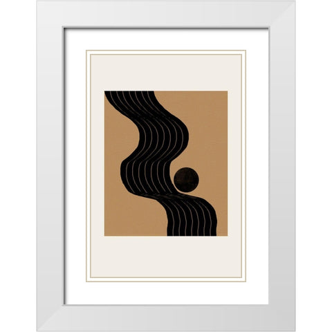 Composition I White Modern Wood Framed Art Print with Double Matting by The Miuus Studio
