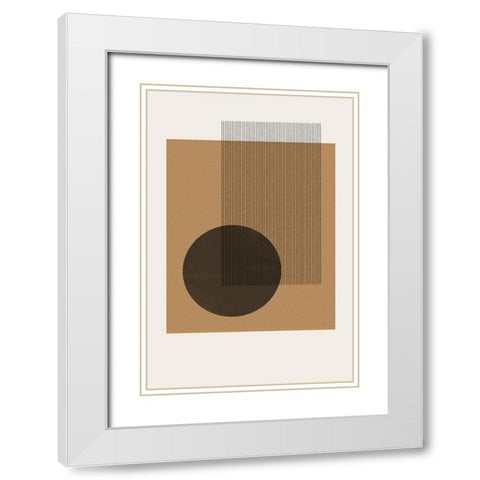 Composition II White Modern Wood Framed Art Print with Double Matting by The Miuus Studio