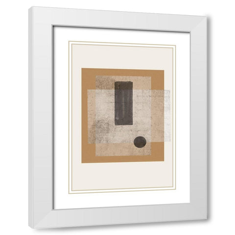 Composition III White Modern Wood Framed Art Print with Double Matting by The Miuus Studio