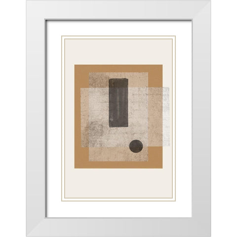 Composition III White Modern Wood Framed Art Print with Double Matting by The Miuus Studio
