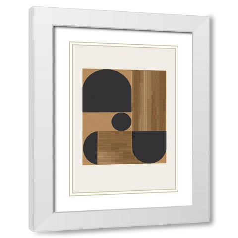 Composition VI White Modern Wood Framed Art Print with Double Matting by The Miuus Studio