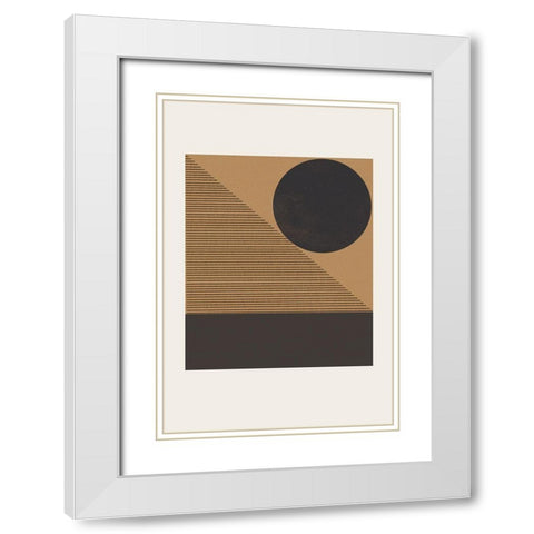 Composition VII White Modern Wood Framed Art Print with Double Matting by The Miuus Studio