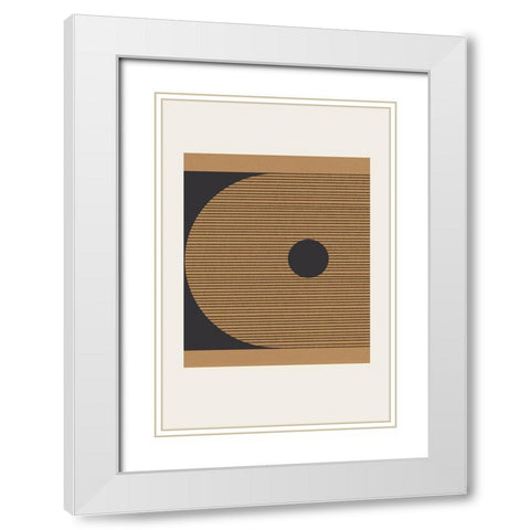 Composition VIII White Modern Wood Framed Art Print with Double Matting by The Miuus Studio