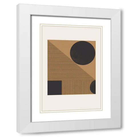 Composition X White Modern Wood Framed Art Print with Double Matting by The Miuus Studio