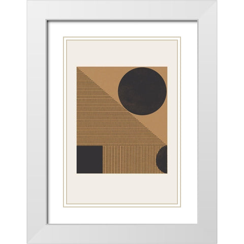 Composition X White Modern Wood Framed Art Print with Double Matting by The Miuus Studio