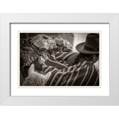 Cusco street White Modern Wood Framed Art Print with Double Matting by Morishige, Koji