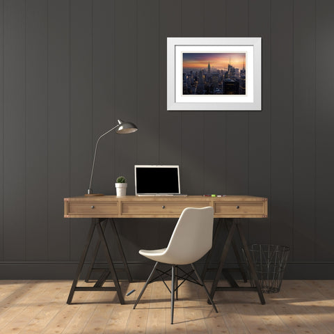 Big Apple White Modern Wood Framed Art Print with Double Matting by Ruiz Dueso, Jorge
