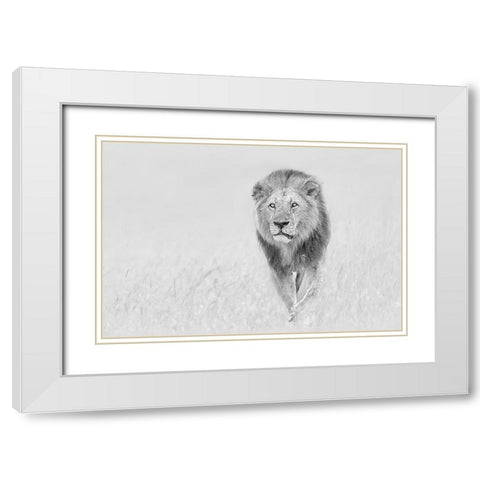The King of The Prairie White Modern Wood Framed Art Print with Double Matting by Zuo, Jun