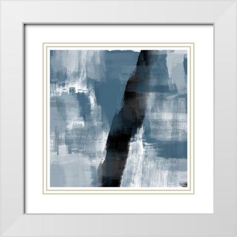 Abstract No2. White Modern Wood Framed Art Print with Double Matting by The Miuus Studio