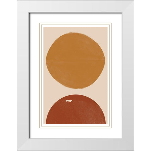 Burn Orange Composition White Modern Wood Framed Art Print with Double Matting by The Miuus Studio