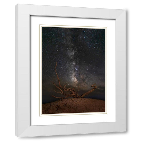 Gobi Desert Night White Modern Wood Framed Art Print with Double Matting by Yu Wu, Irene